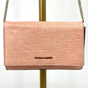 Pink Croc Embossed Chain Shoulder Crossbody Bag Aldo Farecien